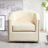 Logan Faux Leather Tufted Swivel Club Chair - Modern Swivel Chair | Swivel Accent Chairs | Kinwell Furniture | Swivel Armchairs